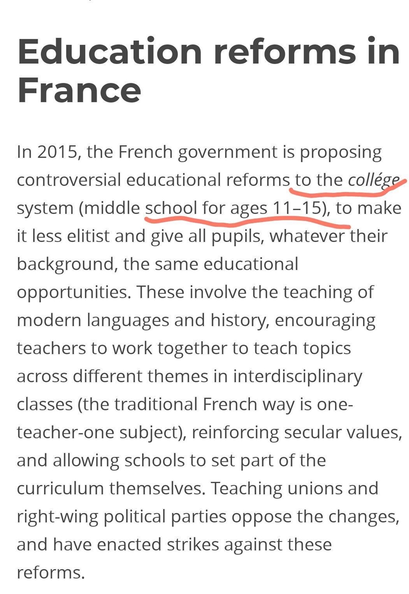 French kids go to “le collège”when they are 12. true or false ?-example-1