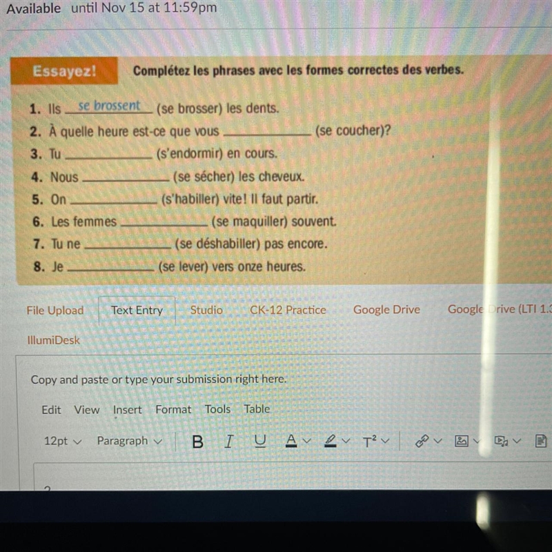 Essayez! Complétez les phrases avec les formes correctes des verbes. 1. Ils se brossent-example-1