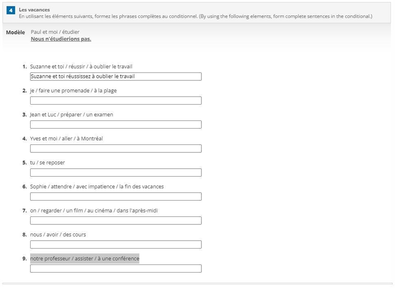 (By using the following elements, form complete sentences in the conditional.)-example-1