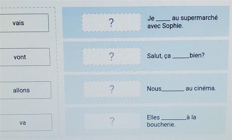 HELLPPPP Please match the verb forms in column A with the sentences they belong to-example-1