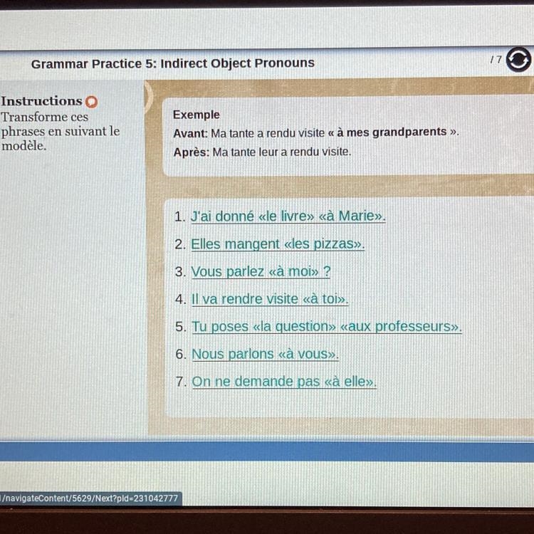 French for points Instructions in the photo on the left :)-example-1