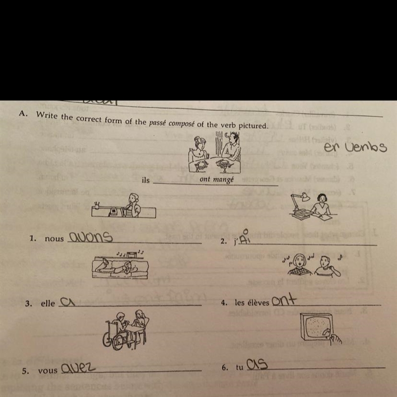 Write the correct form of the passé composé of the verb pictured.-example-1