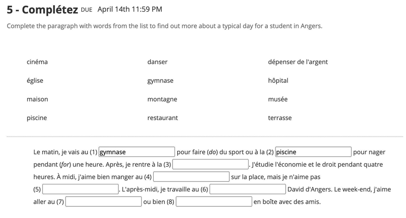 French Homework Can someone just explain? This is not a quiz nor test. It is a classwork-example-1