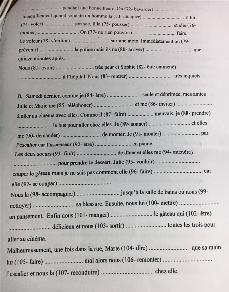 French Documents! Passé composé ou Imparfait?-example-2