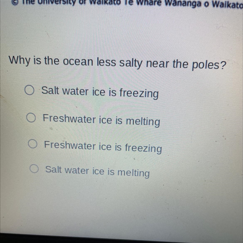 Why is the ocean less salty near the poles?-example-1