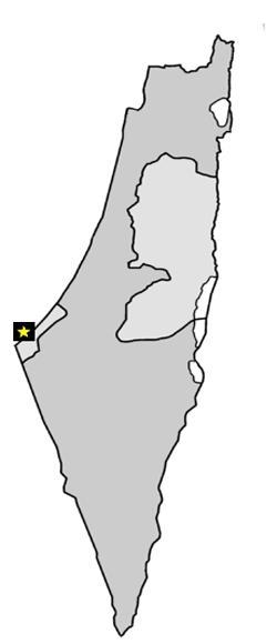 On the map below, the star is marking which of the following places? A. Gaza Strip-example-1