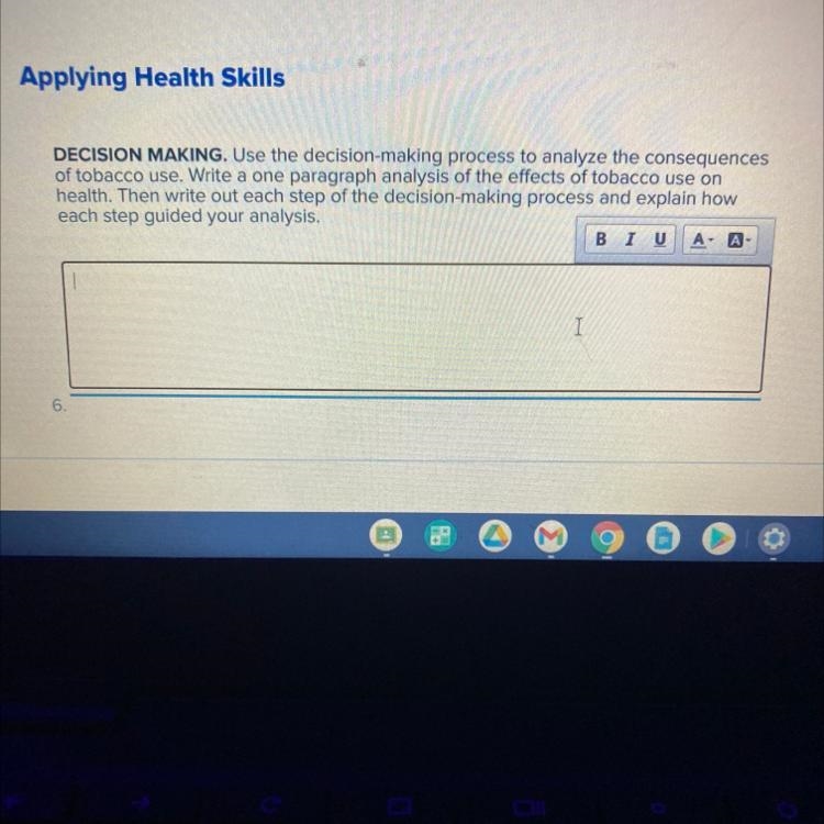 DECISION MAKING. Use the decision-making process to analyze the consequences of tobacco-example-1