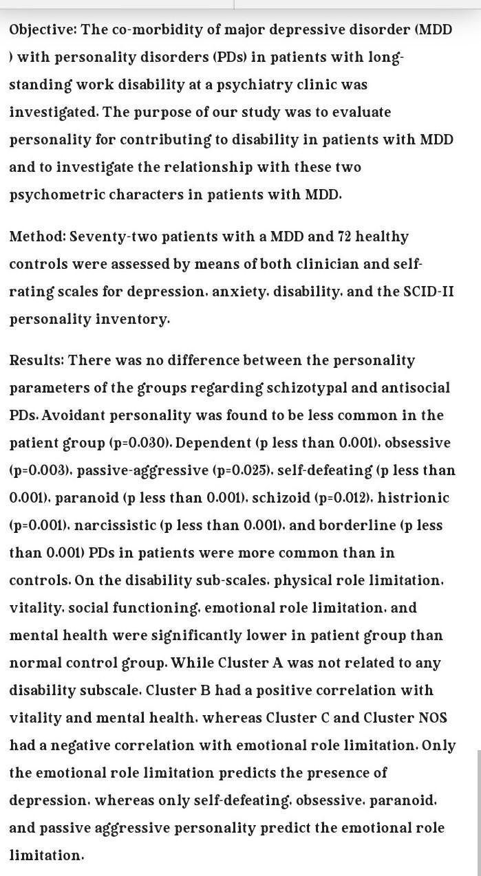 Describe the relationship between individual personality and disability ​-example-1