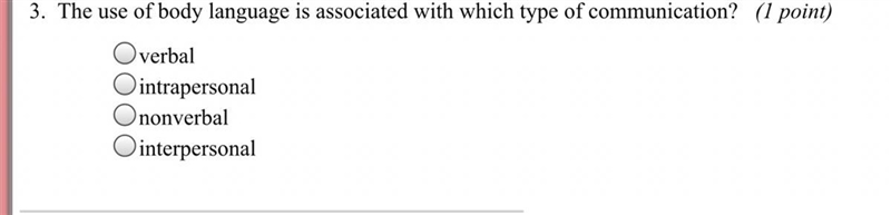 The use of body language is associated with which type of communication-example-1