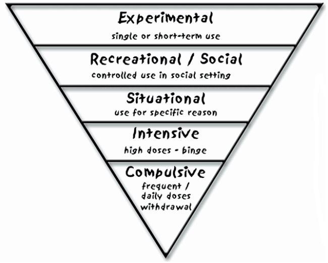 Individuals with which pattern of drug use have the most serious problems?-example-1