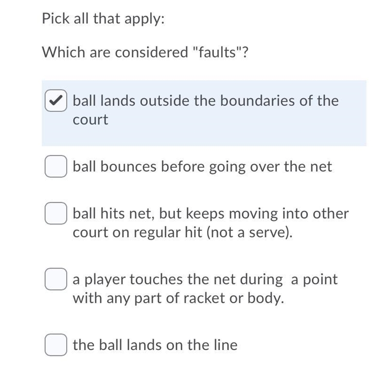 Which are considered "faults" in tennis?-example-1