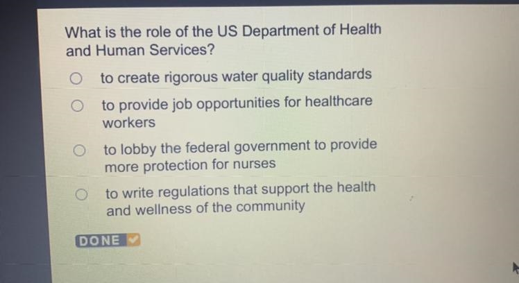 What is the role of the US Department of Health and Human Services? O to create rigorous-example-1