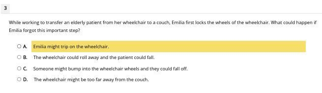 While working to transfer an elderly patient from her wheelchair to a couch, Emilia-example-1