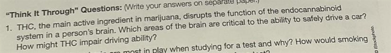 "Think It Through" Questions: (Write your answers on separate paper.) 1. THC-example-1