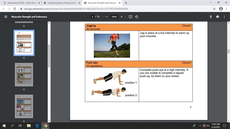 Complete the Circuit Training Program in the knowledge article. Read the directions-example-1