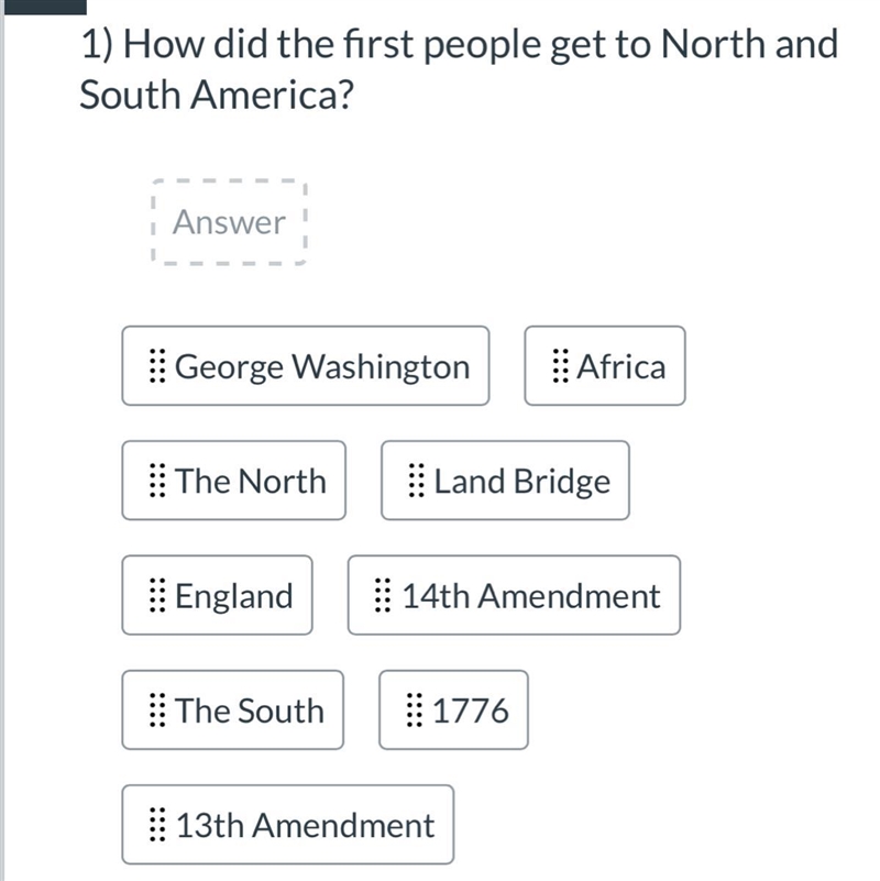 How did the first people get to North and South America?-example-1