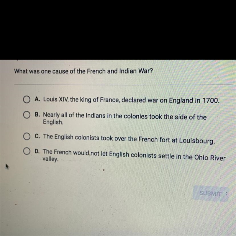 What was one cause of the french and indian war?-example-1