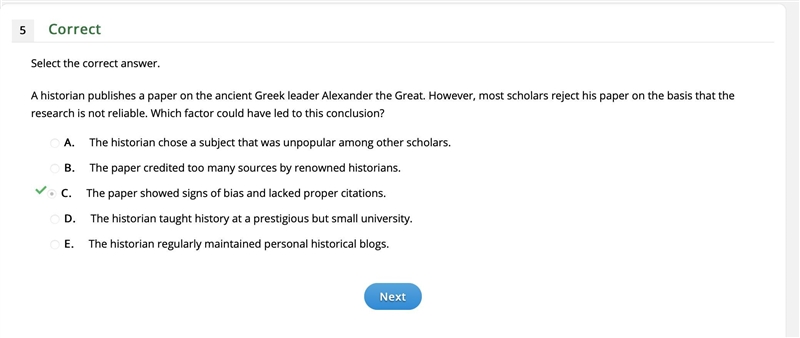 Select the correct answer. A historian publishes a paper on the ancient Greek leader-example-1