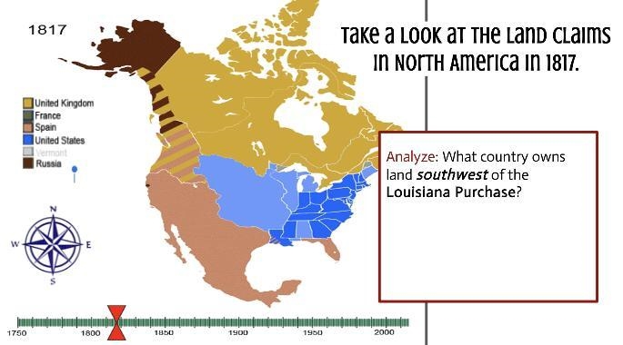 What country owns land southwest of the Louisiana Purchase?-example-1