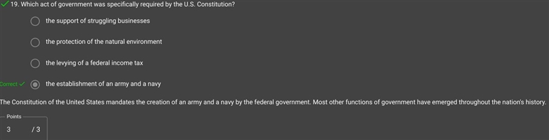 Which act of government was specifically required by the U.S. Constitution? the establishment-example-1