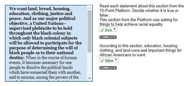 Read each statement about this section from the 10-Point Platform. Decide whether-example-1