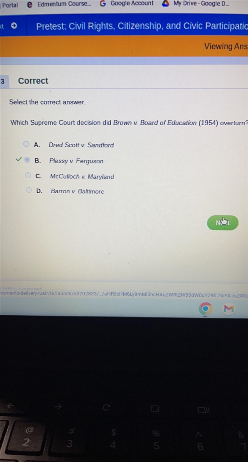 Which Supreme Court decision did Brown v. Board of Education (1954) overturn?-example-1