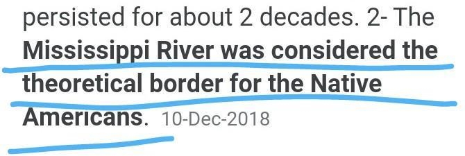 What river was considered the theoretical border for the Native Americans? O Mississippi-example-1