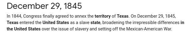 1. When did Texas become a territory of the United States?-example-1