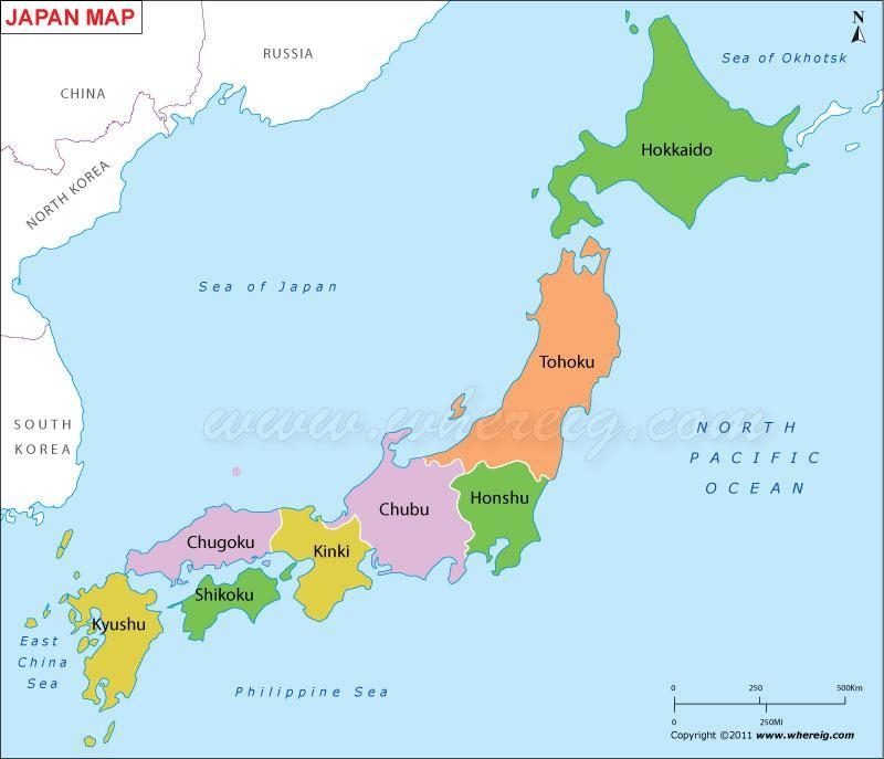 Which country is comprised of the Honshu, Hokkaido, Shikoku and Kyushu? Korea China-example-1