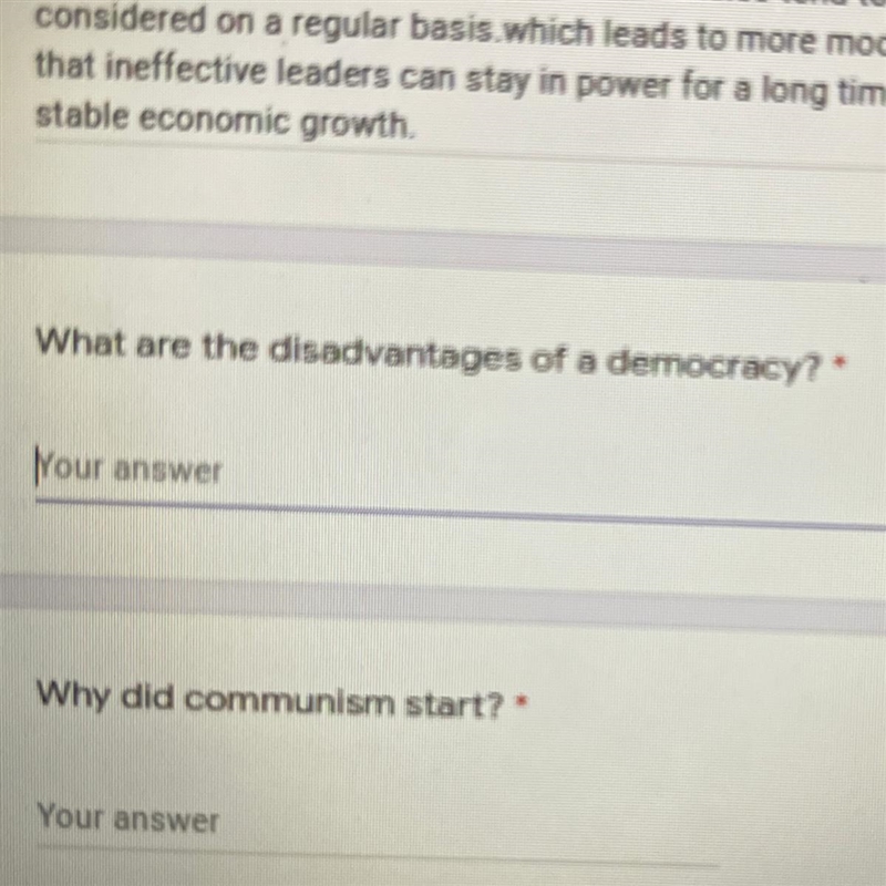 I need help with the question :what are they disadvantages of democracy?-example-1