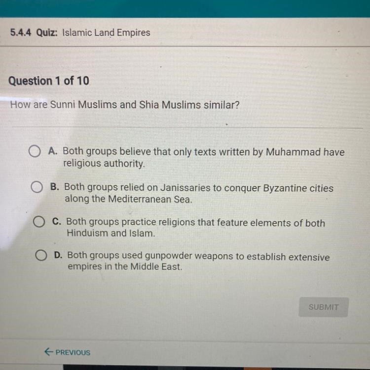 How are Sunni Muslims and Shia Muslims similar?-example-1