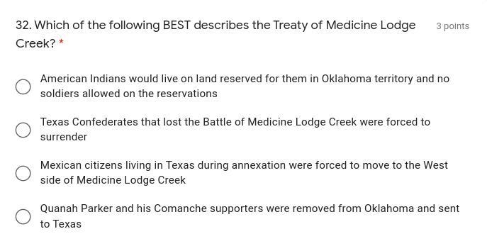 Which of the following BEST describes the Treaty of Medicine Lodge Creek?-example-1