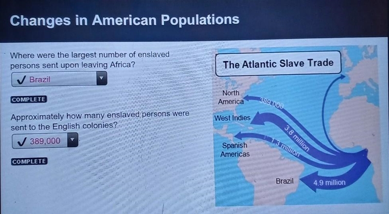 Changes in American Populations Where were the largest number of enslaved persons-example-1