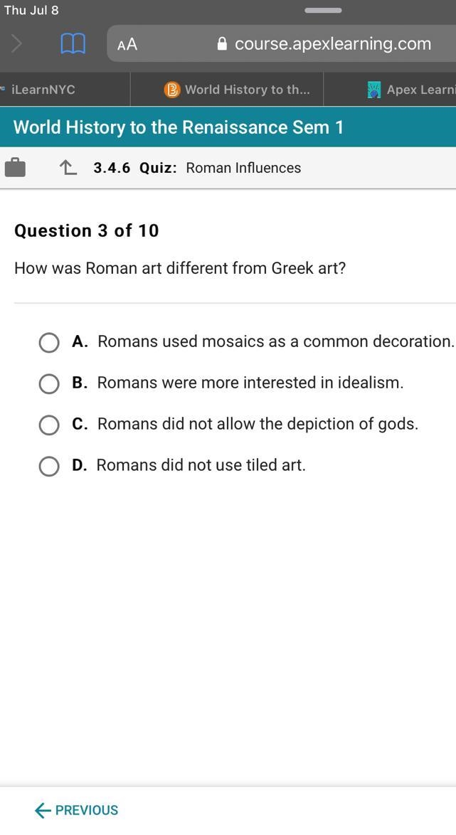 How was Roman art different from Greek art?-example-1