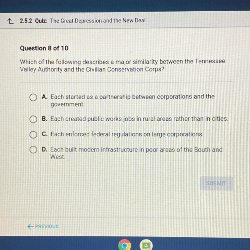 Which of the following describes a major similarity between the Tennessee Valley Authority-example-1