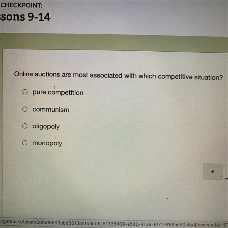 Online auctions are most associated with which competitive situation?-example-1