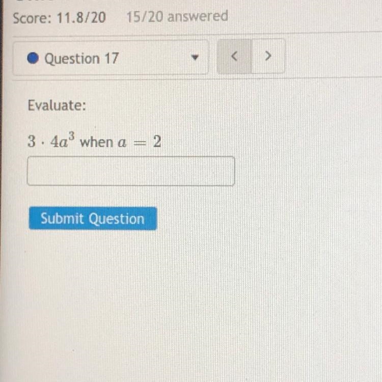 Evaluate: 3 . 4a3 when a = 2-example-1