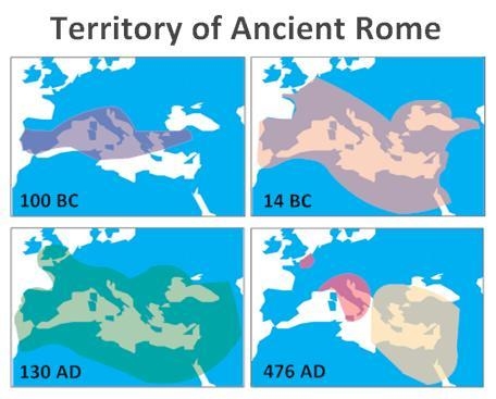 According to the maps, Ancient Rome was at its height in _____ A. 476 AD. B. 130 AD-example-1