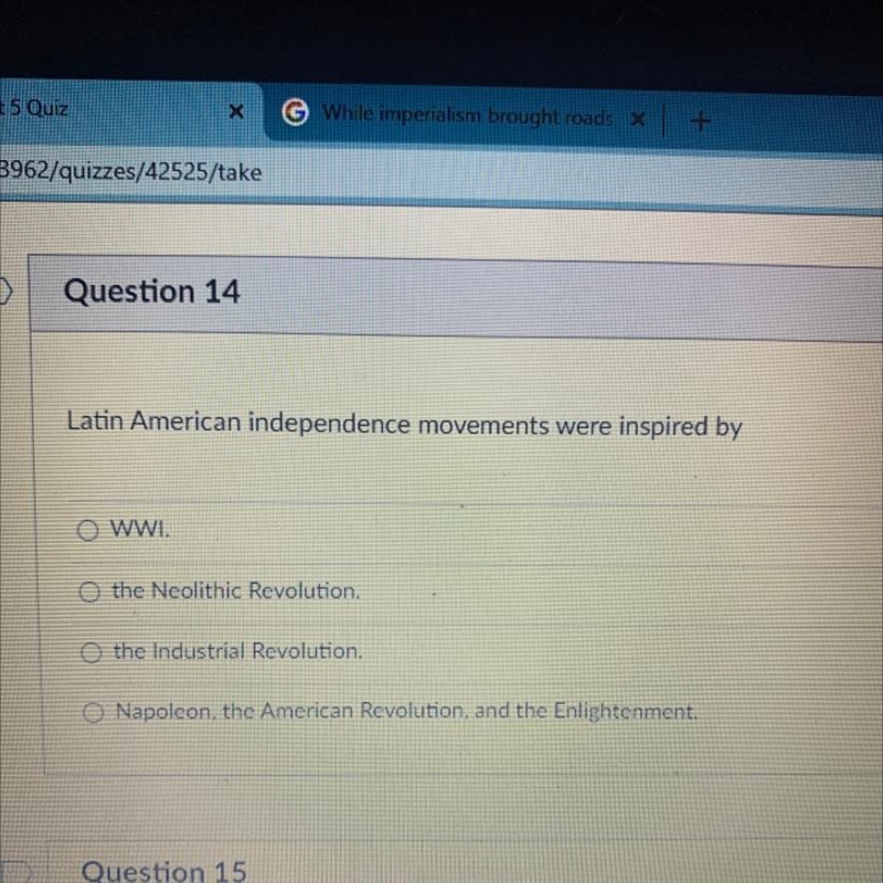 Latin American independence movements were inspired by what?-example-1