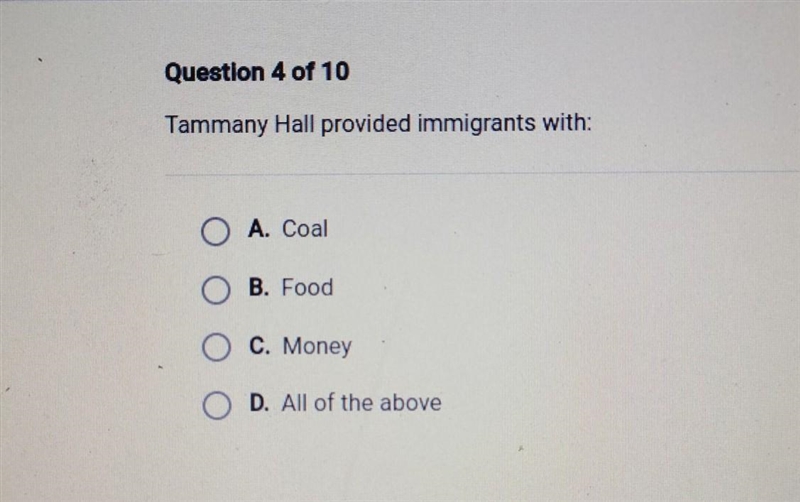 !!help!! Tammany Hall provided immigrants with​-example-1