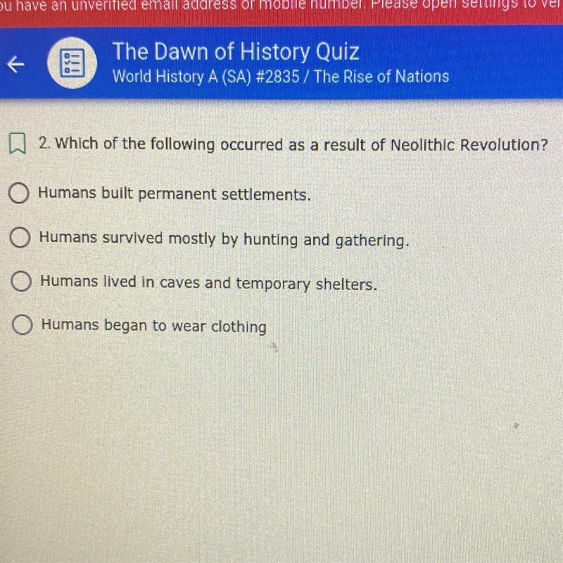 2. Which of the following occurred as a result of Neolithic Revolution?-example-1