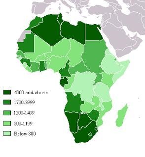 Which areas of Africa have the HIGHEST GDP? A. North and South B. East and South C-example-1