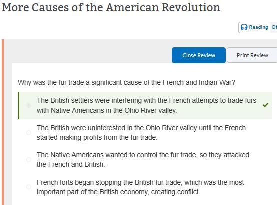 Why was the fur trade a significant cause of the French and Indian War?-example-1