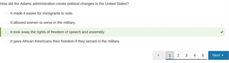 How did the Adams administration create political changes in the United States? It-example-1