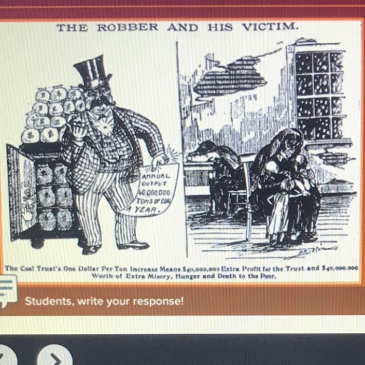 1. What is the message of this political cartoon? 2. How is he "robbing&quot-example-1