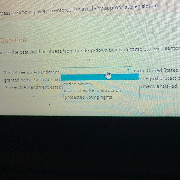 The thirteenth amendment ____in the us-example-1