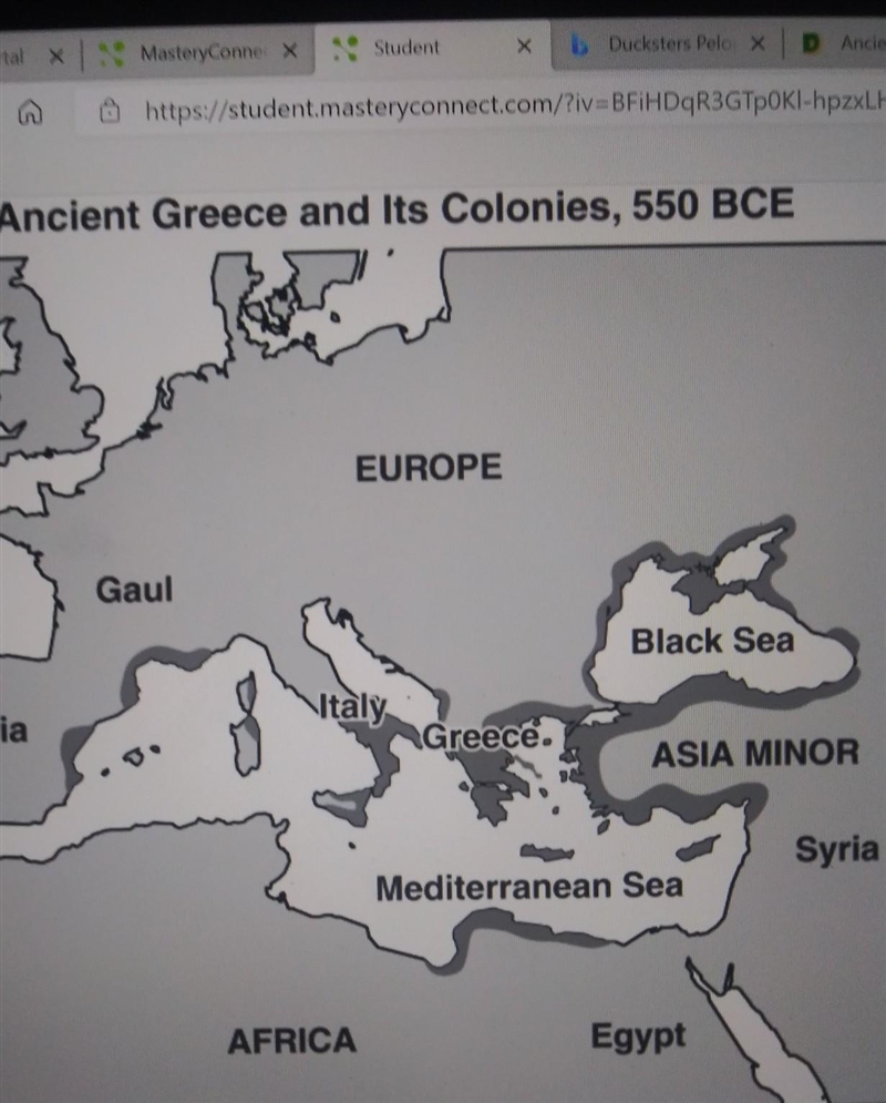 Which ideas about ancient Greece is most supported by the map?​-example-1