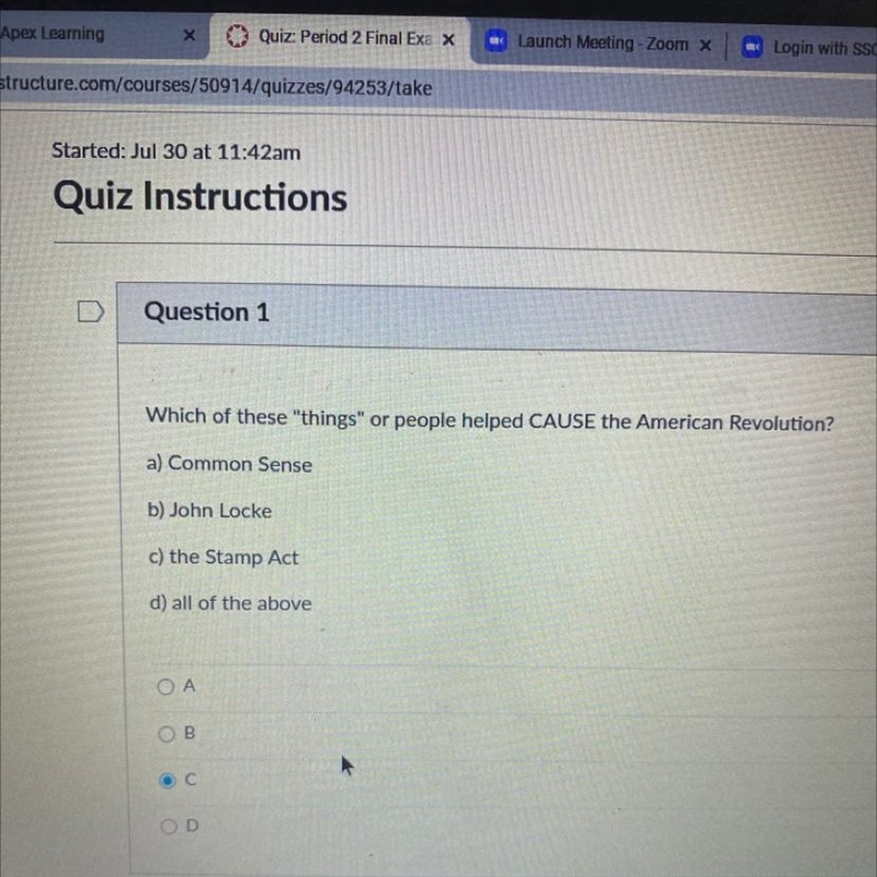 Which of these things or people helped cause the american revolution?-example-1