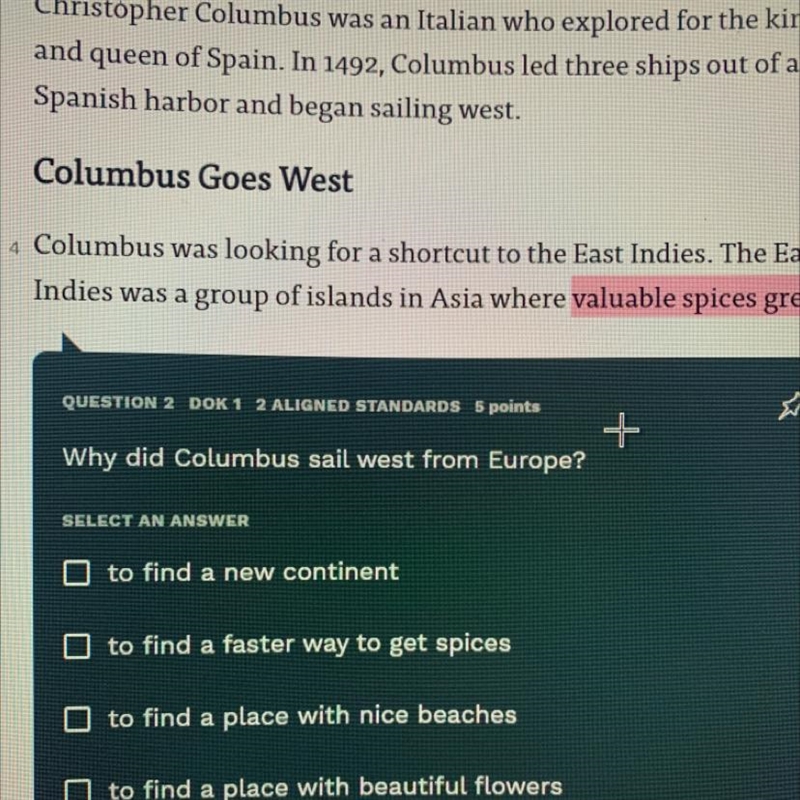 Why did Columbus sail west from europe-example-1