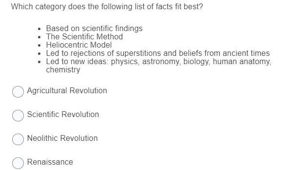 Which category does the following list of facts fit best-example-1